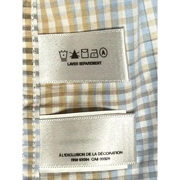 Cutter & Buck Check Dress Shirt Button Down Tan White Gold 2XLT 100% Cotton - Picture 10 of 14